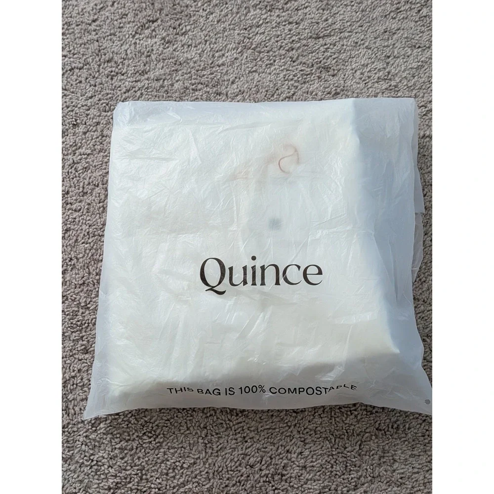 Quince European Linen Curtain 46x96 White Light Filtering Single Panel NWT